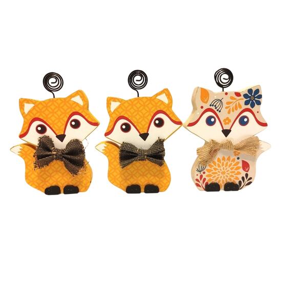 Set of 3 fox photo holder home decor - Picture 1 of 2